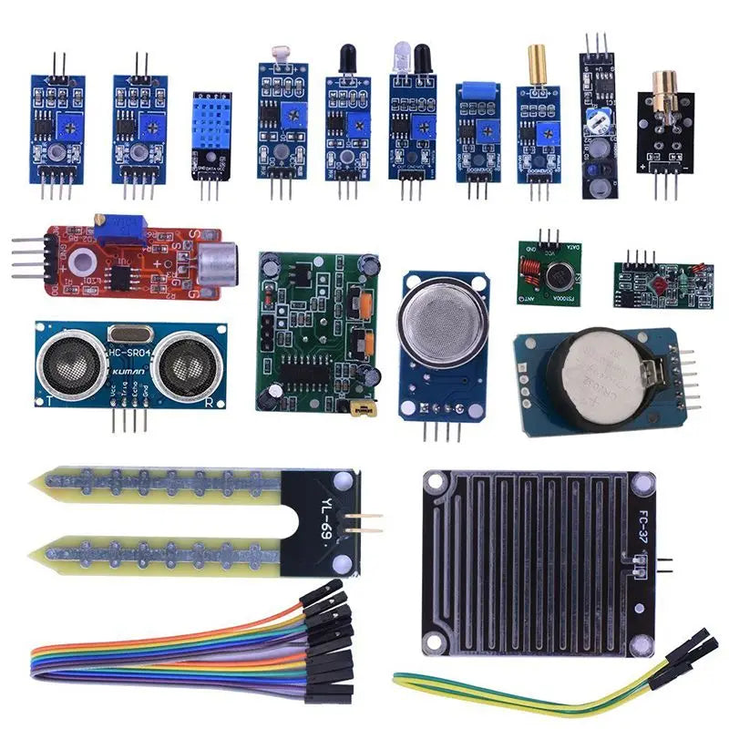 Custom 16 in 1 Modules Sensor Kit Project Super Starter Kits for Arduino R3 Mega2560 Mega328 Nano Raspberry Pi 4 3 2 Model B K62 Manufacturer