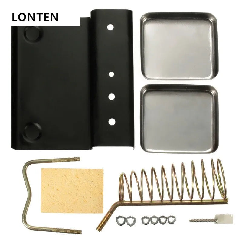 Custom Lonten Double Metal Base Soldering Iron Gun Holder Stand Mount Support Station + Sponge Manufacturer