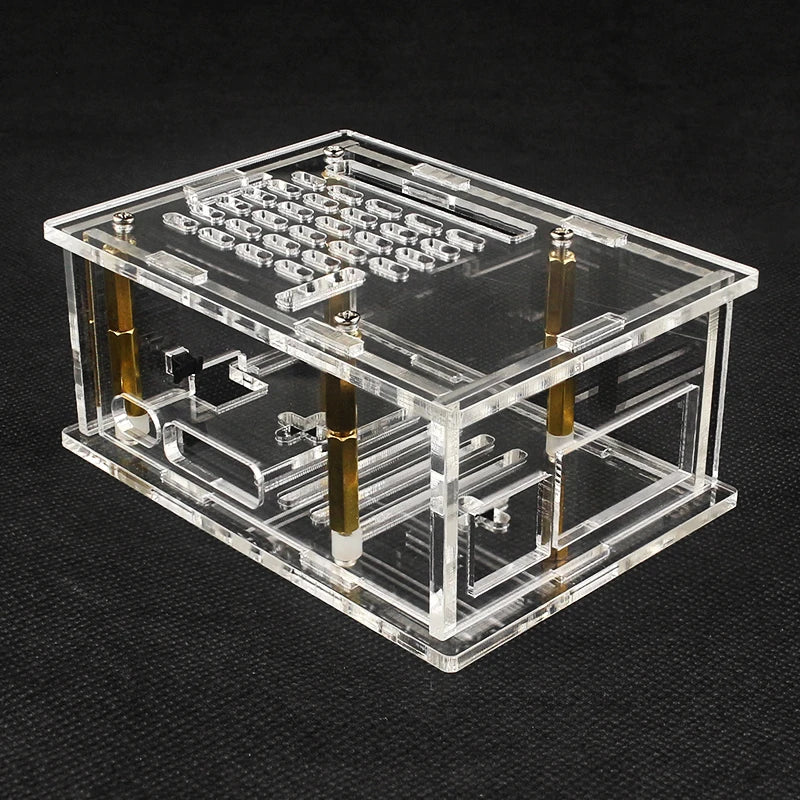 Acrylic Case for Raspberry Pi 5 (PoE M.2 HAT+ B & PCIe to M.2 Board D)-Only Case HAT Not Included
