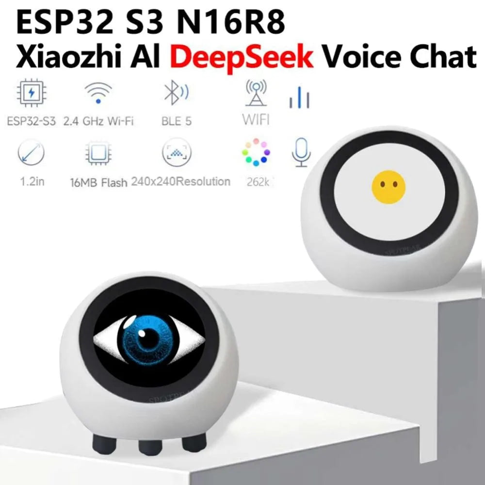 DeepSeek XiaoZhi AI Voice Chat Robot ESP32-S3 1.28 inch LCD N16R8 Development Board Clock Desktop Ornaments