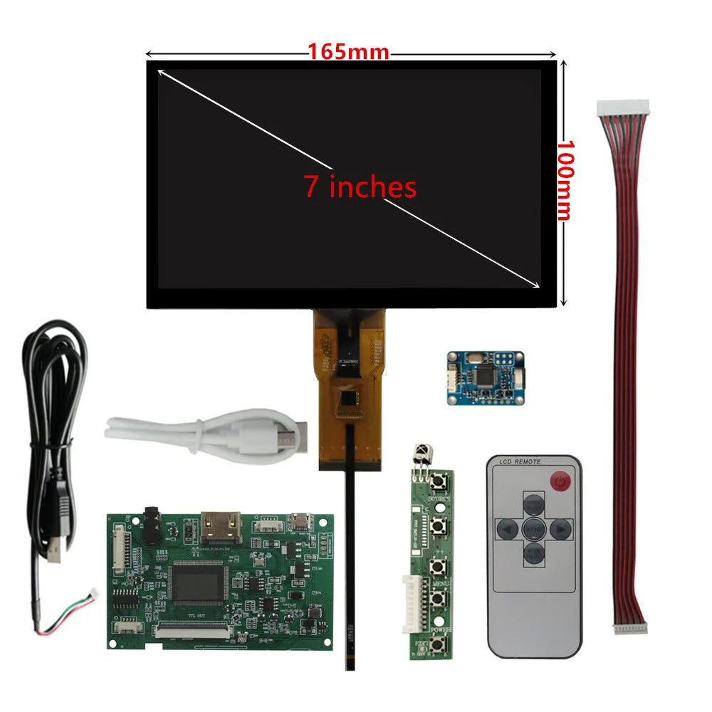 Custom 7 Inch LCD Display Screen Monitor Driver Control Board Audio HD-Compatible Digitizer Touchscreen For Raspberry Pi Banana Pi PC Manufacturer