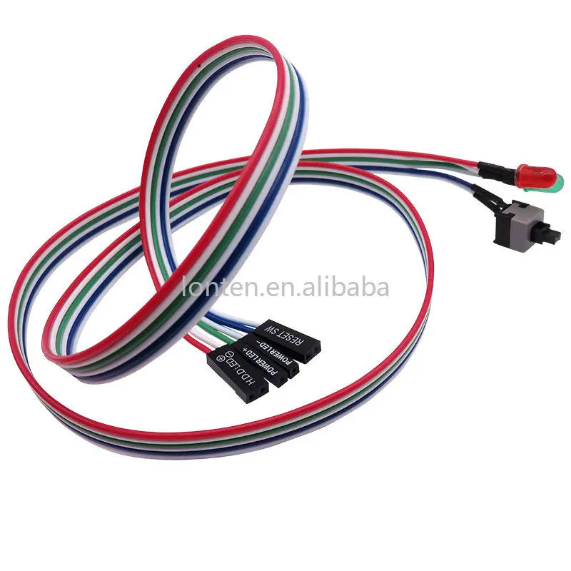 Custom Custom 65CM Slim PC Compute Motherboard Power Cable Original On Off Reset with LED Light Power Reset Switch Push Button Switch Manufacturer