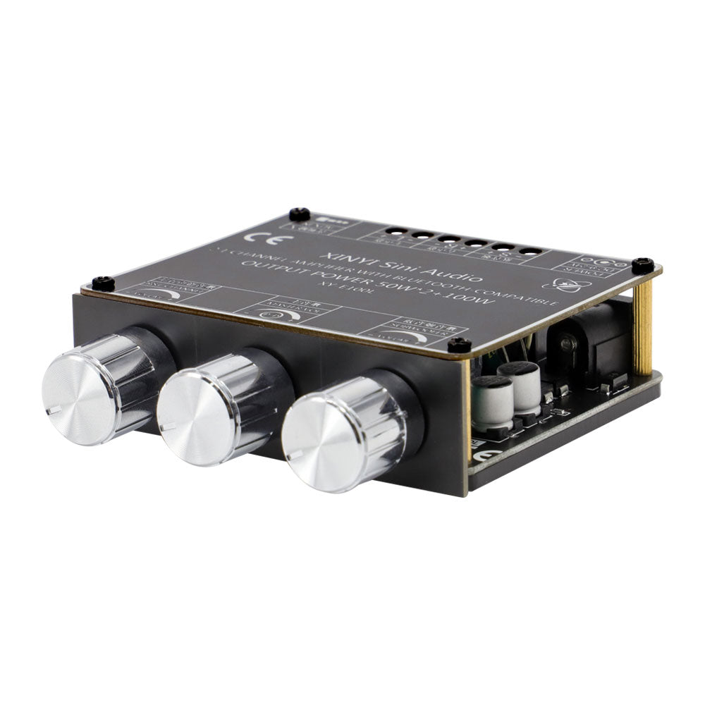 2*50W+100W Power Subwoofer audio Amplifier Board Class D 2.1 CH Home Theater Audio Stereo Equalizer APP AUX Amp pcb assembly Customize