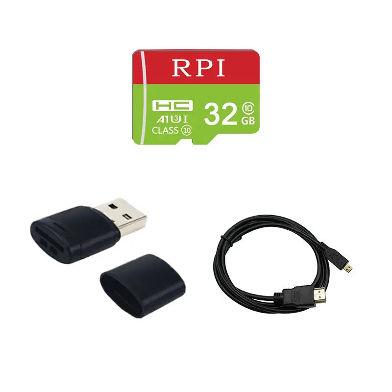 Custom Original Raspberry Pi 4B Kit + 5V 3A Power Adapter + Cooling Fan + Heat Sinks for Raspberry Pi 4 Model B Manufacturer