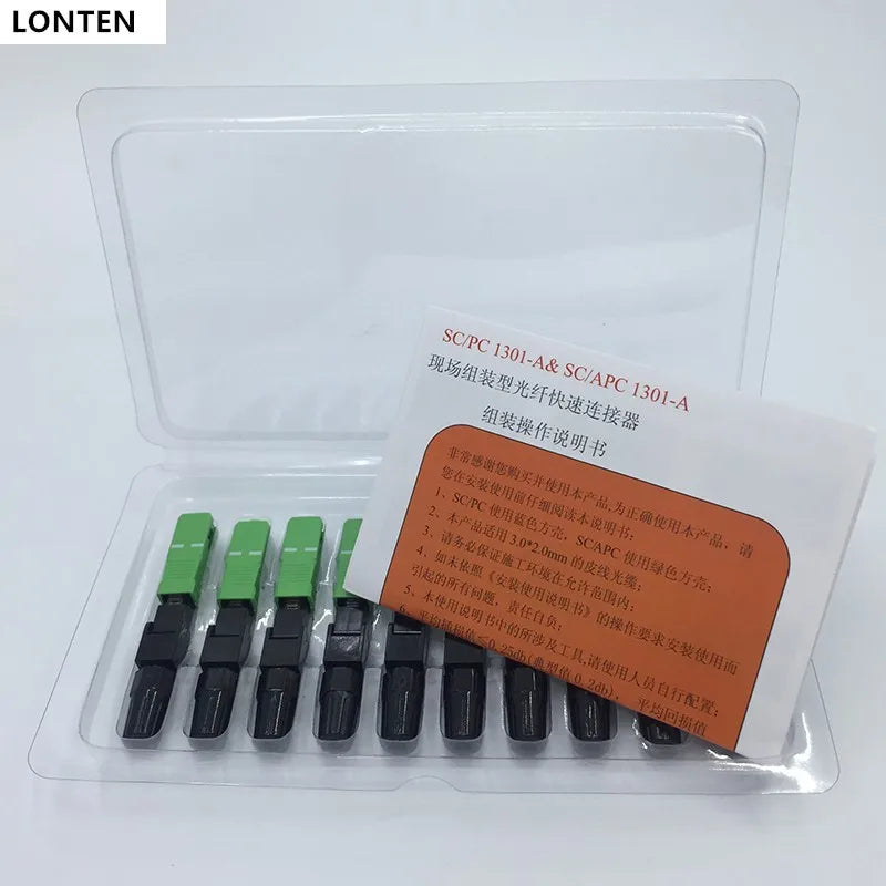 Custom 100PCS/box FTTH SC APC single-mode fiber optic SC APC quick connector SC APC FTTH Fiber Optic Fast Connector Manufacturer