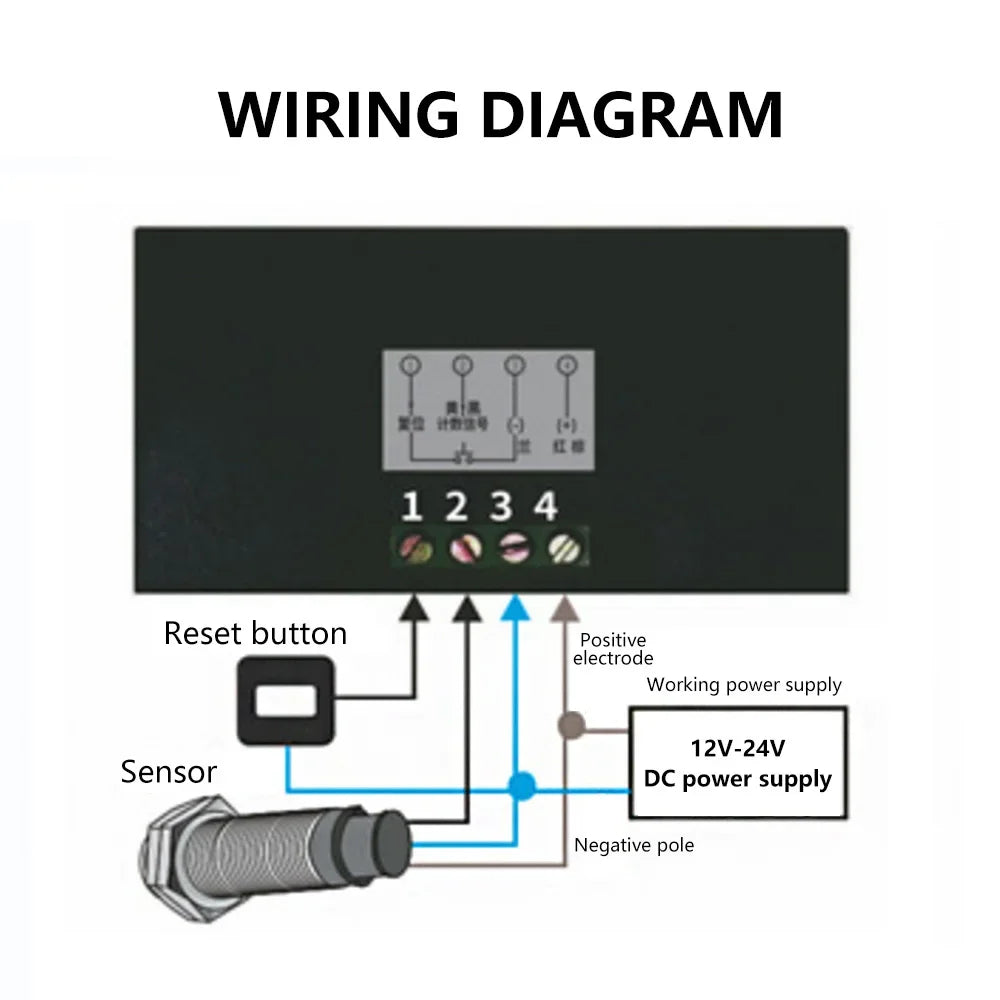 Custom LCD Digital Counter Module DC12V-24V Electronic Totalizer with NPN Signal Interface 1~999999 Times Counting Range Manufacturer