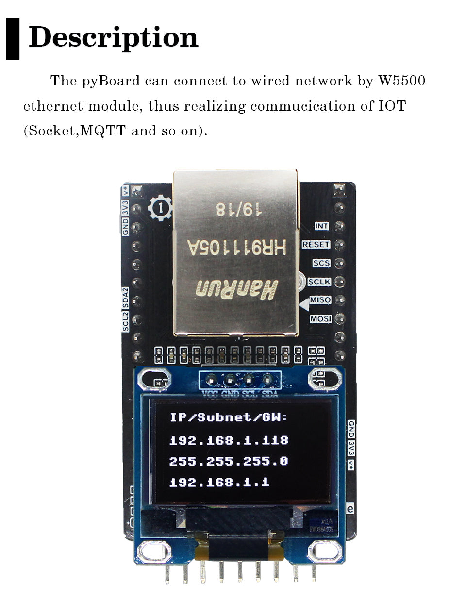 W5500 Ethernet Module SPI Hardware TCP IP pyBoard Interface Micropython Development board Custom PCB flex and smd pcba customize