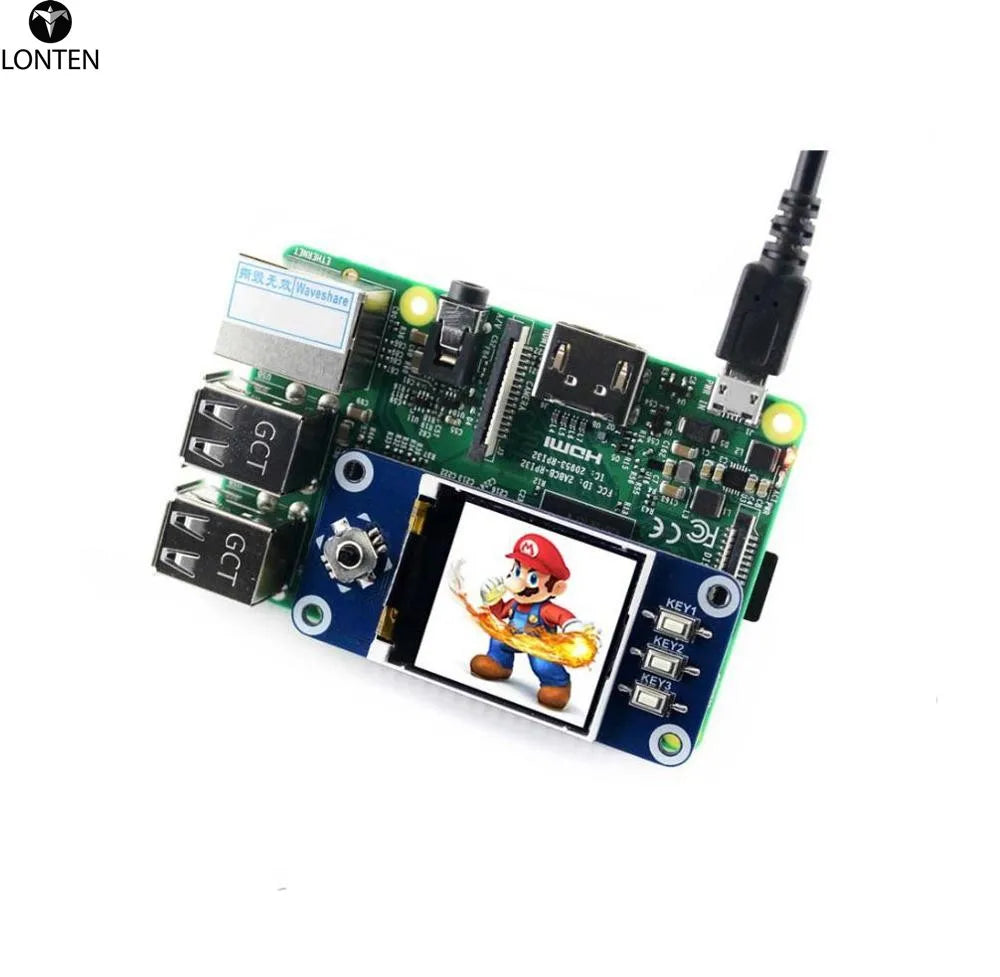 Custom 1.44inch LCD display HAT for Raspberry Pi 2B/3B/3B+/Zero/Zero W,128x128 pixels,SPI interface,ST7735S driver Manufacturer