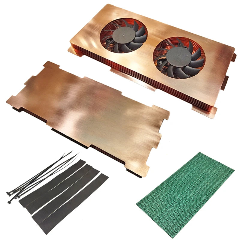 Custom Pure Copper GPU Backplate Radiator Kit Graphics Card Backplane Memory Cooler Dual Fan GPU Heatsink for RTX 3090 3080 3070 Manufacturer