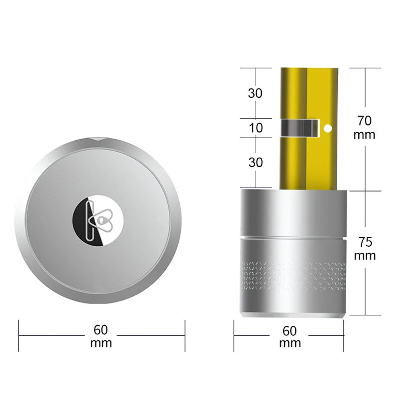 Custom Hot Tuya Zigbee Smart Lock Core Cylinder Intelligent Security Door Lock Encryption With Keys Work With Smart Life App Manufacturer