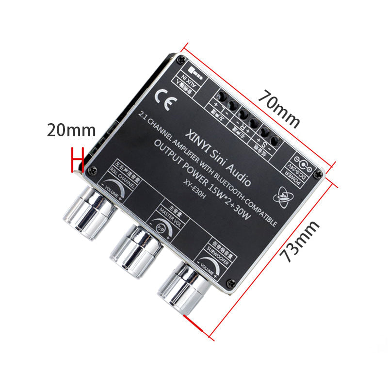 2.1 Channel 2*15W+30W Power Subwoofer Amplifier Board HiFi Class D Home Theater Audio Stereo Equalizer AUX Amp