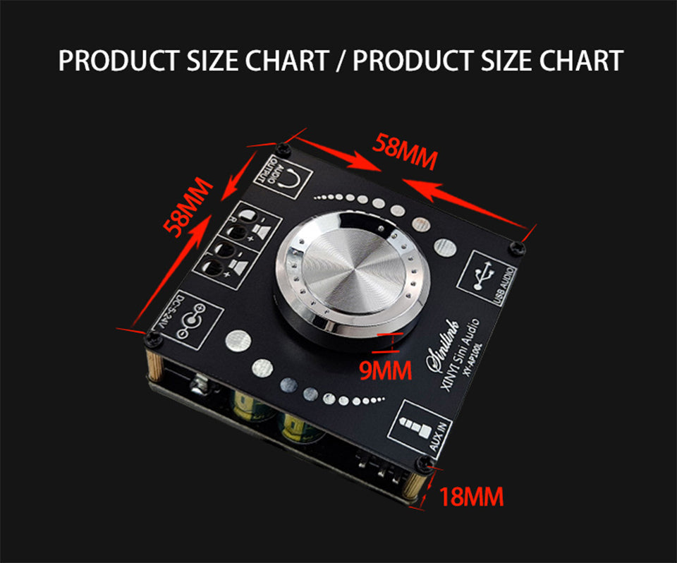 2*100W Power Amplifier Board 5.0 Digital AUX 2.0 CH Stereo Home Music Speaker Wireless Module Audio AMP pcb assembly Customize