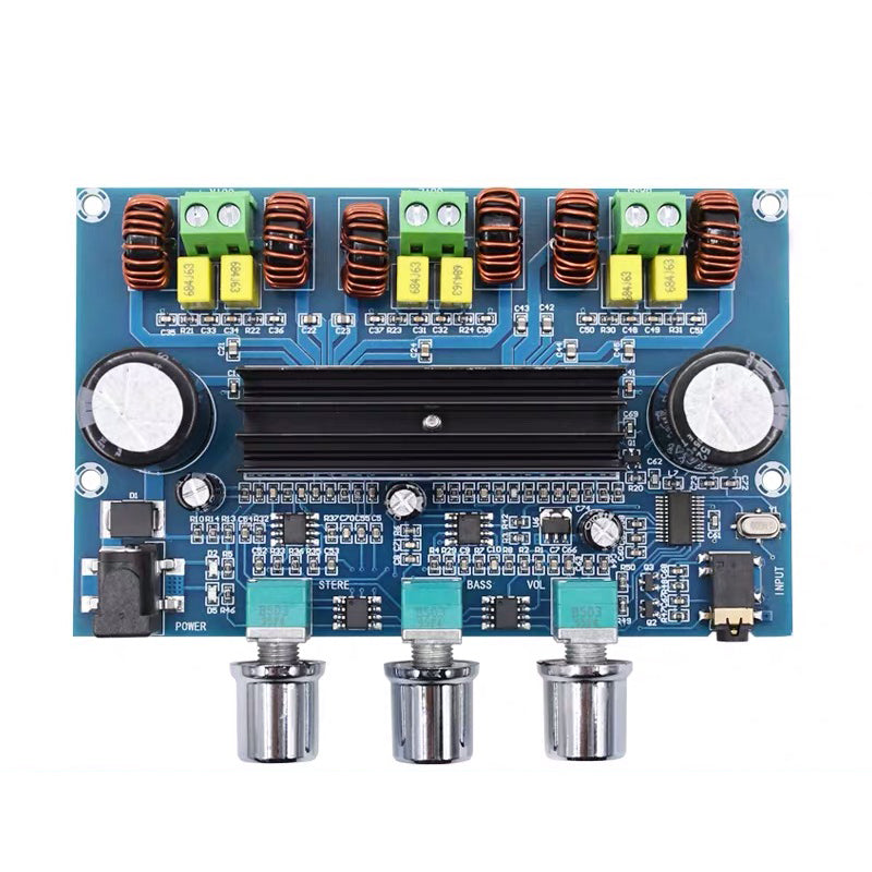 2*50W+100W 5.0 dual TPA3116D2 Power Subwoofer Amplifier Board 2.1 Channel TPA3116 Audio Stereo equalizer AUX Amp pcb assembly Customize