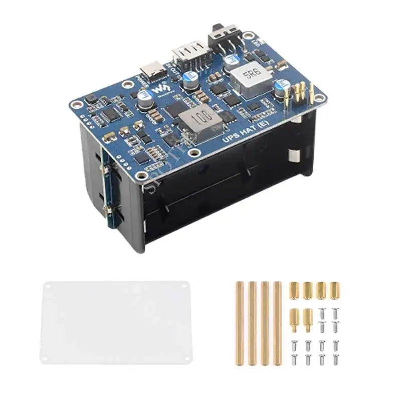 Raspberry Pi 5 UPS HAT (E) 5V 6A Output Uninterruptible Power Supply Supports 21700 Li batteries (NOT Included)