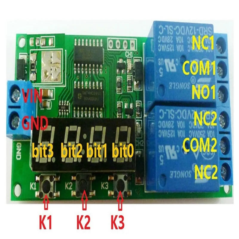 Custom OEM KC22B02_5V*2 2pcs KC22B02 DC 5V 2 Channel 9 function Delay Timer Relay Module Controller Motor Reverse Timers 1-9999s Manufacturer