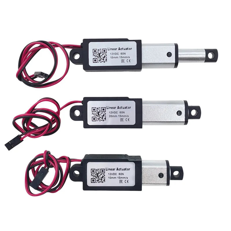 Custom DC 12V Mini Electric Linear Actuator 10/15/20/25mm Stroke Micro Push Rod Putter 30N 60N 100N 150N Motor Controller Manufacturer