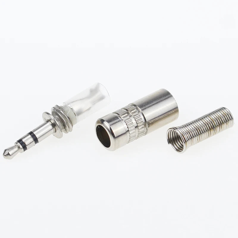 Custom 3.5mm 3-Pole Stereo Metal Plug Connector 3.5 Plug & Jack Adapter With Soldering Wire Terminals 3.5mm Stereo Plug Manufacturer