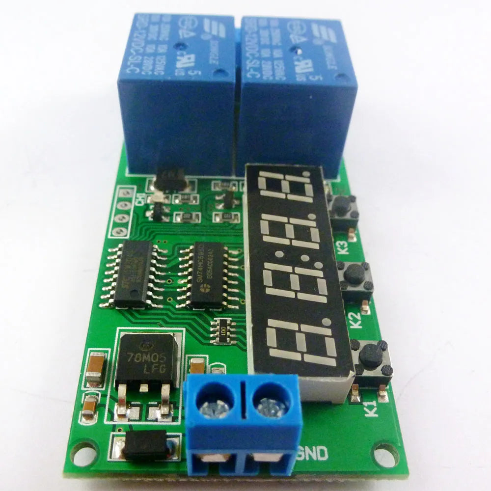 Custom OEM KC22B02_12V DC 12V 2 Ch Multifunction Delay Timer Module Delay Relay Controller Motor Reverse Cycle Loop Timers Interlock Bo Manufacturer