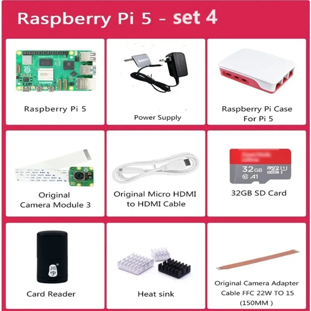 Official Original Raspberry Pi 5 Cortex-A76 Linux 2GB 4GB 8GB Board Python Programlama PCIe Gigabit Ethernet USB3.0 Custom