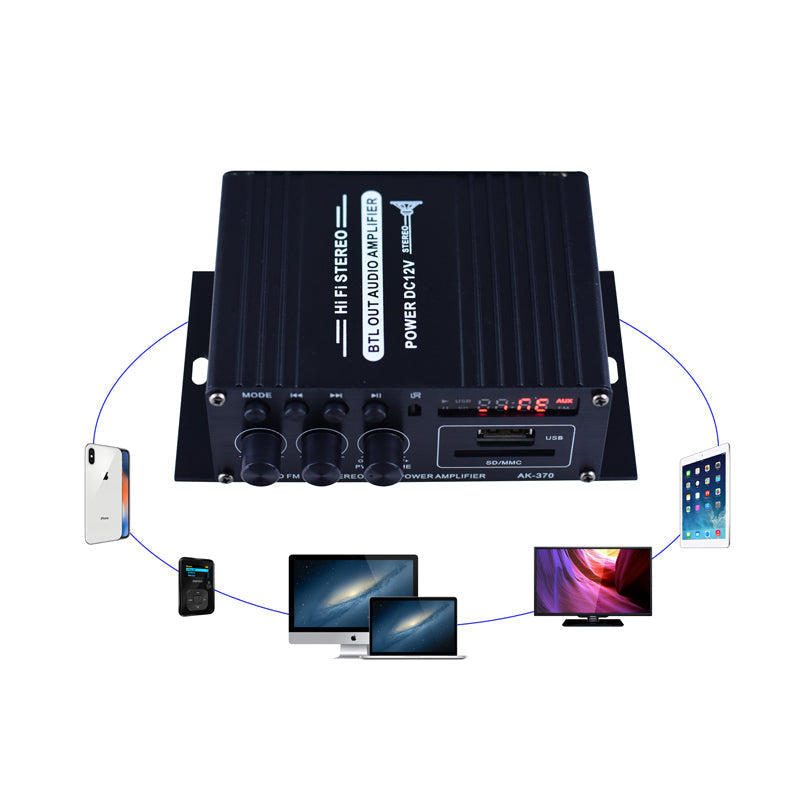 2*80W FM Radio Mp3 Player Audio Power Amplifiers Stereo Equalizer HiFi Class D Digital Mp3 Decoder Music AMP pcb assembly