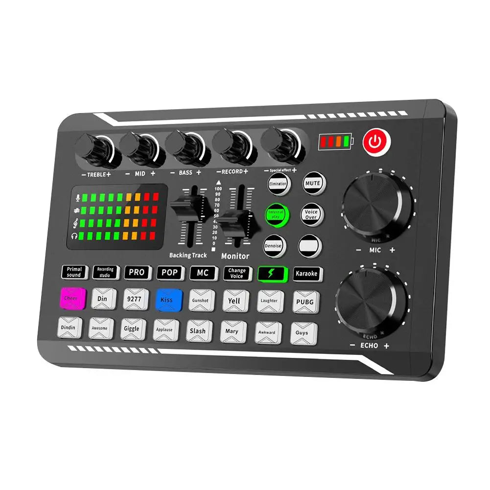 Custom LT F998 Sound Card Microphone Mixer Kit 16 Sound Effects Audio Recording Sound Mixer Audio Mixing Console Amplifier for Phone PC Manufacturer