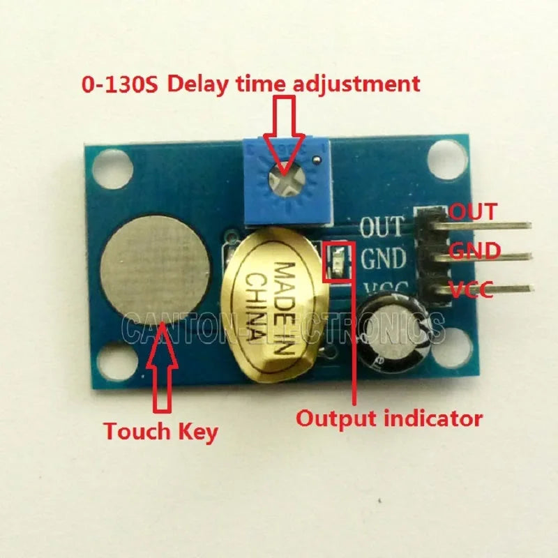 Custom OEM TB408 DC 5V-12V Touch Module 0-130s Delay Timer Button Board for Relay raspberry pi Manufacturer