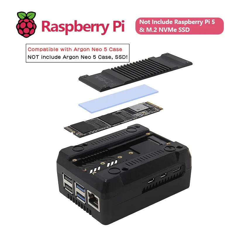 Argon NEO 5 PCIe To M.2 NVME 2280 Expansion Board for Raspberry Pi 5