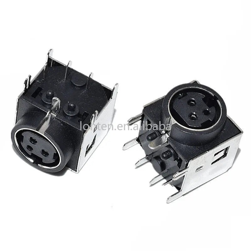 Custom 10pcs DIN3/DIN4 Audio Video Connector S-video PCB Mount 3P/4Pin Din Socket Metal Case DIN-422 Manufacturer