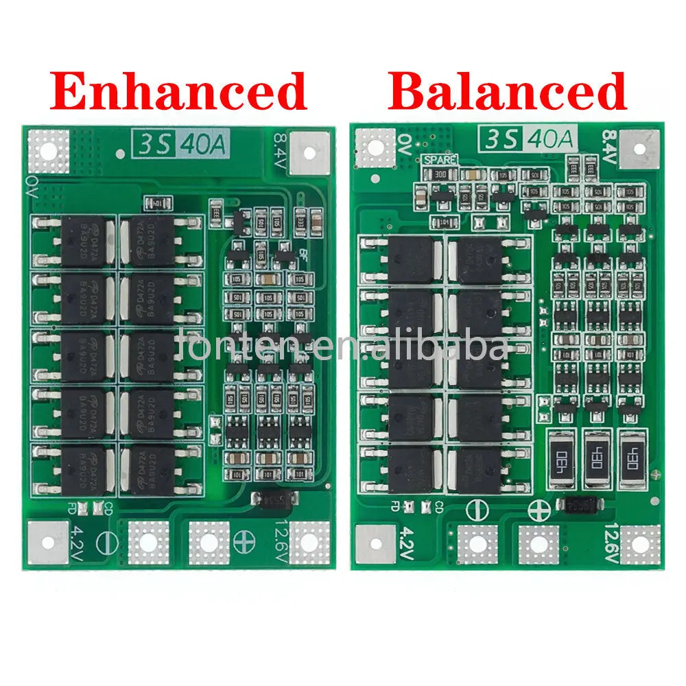 Custom 10PCS 3S 40A Li-ion Lithium Battery Charger Protection Board PCB BMS For 40A Current Drill Motor 11.1V 12.6V Lipo Cell Module Manufacturer