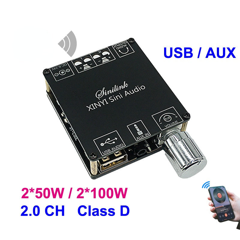 2*100W 5.0 Digital Power Amplifier Board AUX TPA3116 Class D 2.0 CH Stereo Home Music Wireless Module Audio AMP pcb assembly Customize