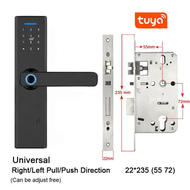 Custom Hot Tuya smart lock Fingerprint door lock Smart Door WIFI Lock ,Password ,IC card Door Lock Manufacturer