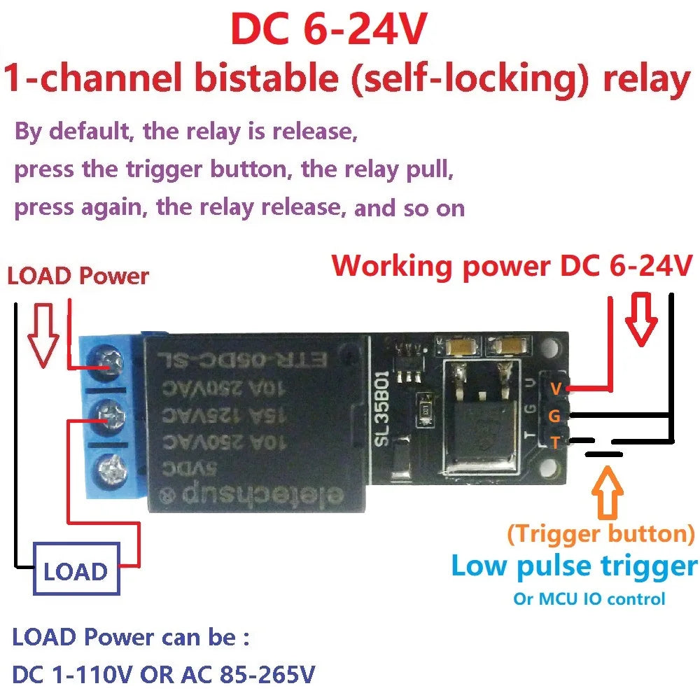 Custom OEM 5V 12V 1-4CH Flip-Flop Latch Relay Module Bistable Self-locking Trigger Switch Board for Motor LED PLC Manufacturer