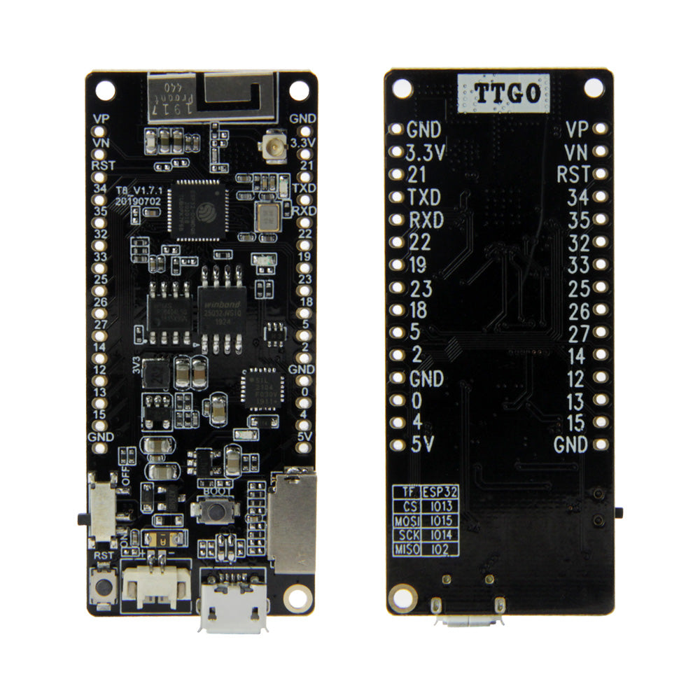 TTGO T8 V1.7.1 ESP32 4MB PSRAM TF CARD 3D ANTENNA WiFi & ESP32-WROVER Micropython Custom PCB tv set box pcba customize