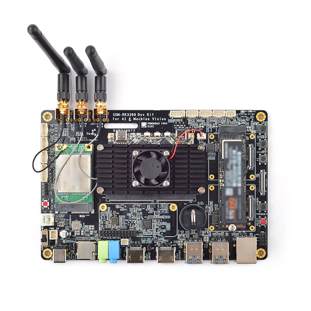 SOM-RK3399 AI Developer kit WiFi BT Support Gbps Ethernet and Dual-screen display Android/Ubuntu/QT/buildroot IN/OUT Custom PCB customize