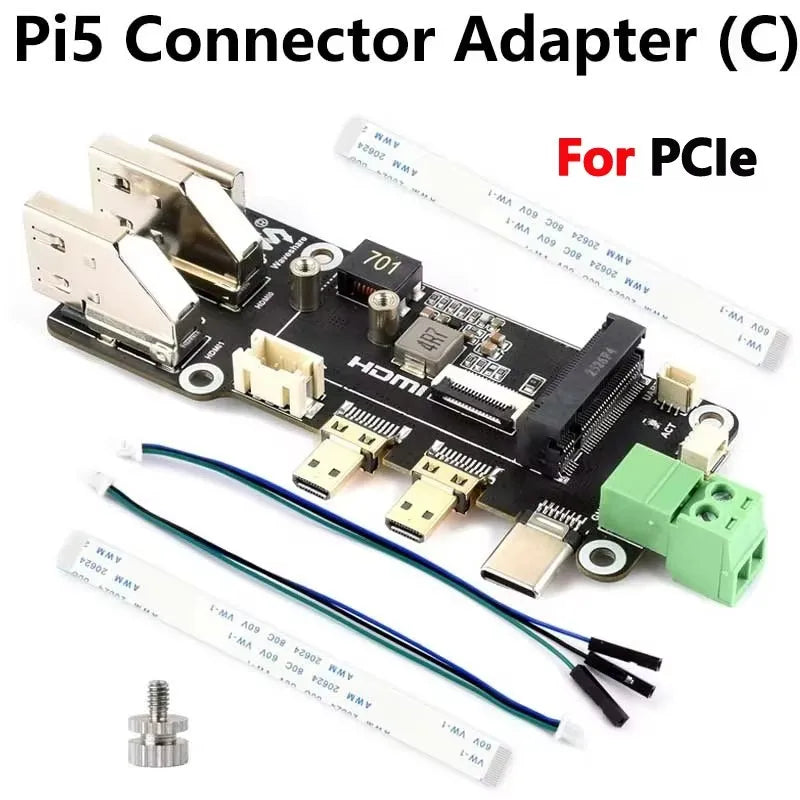Custom Raspberry Pi 5/4B Extension Board Adapter Micro for to for 4K All Ports to USB Side HAT for PI5