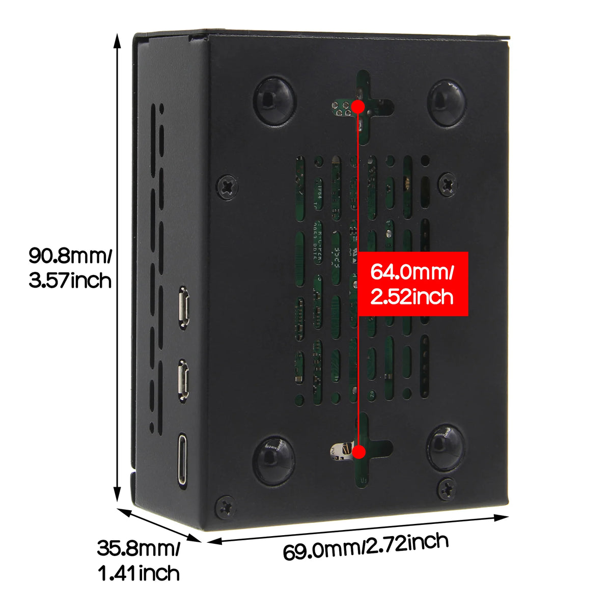 Custom X1000 Pcie M.2 NVMe SSD 2242 PIP PCIe Peripheral Board with Case for Raspberry Pi 5