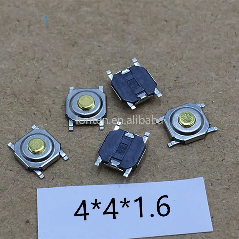 Custom 50PCS 4x4MM Push botton switch 4x4x1.5 /1.6/1.7/2/2.3/2.5/3/3.5/4.3mm Copper Head SMD PCB Tactile Push Button Switch Manufacturer