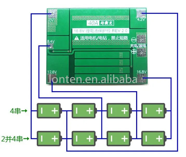 Custom 10pcs 4S 40A Li-ion Lithium Battery 18650 Charger PCB BMS Protection Board with Balance For Drill Motor 14.8V 16.8V Cell Module Manufacturer