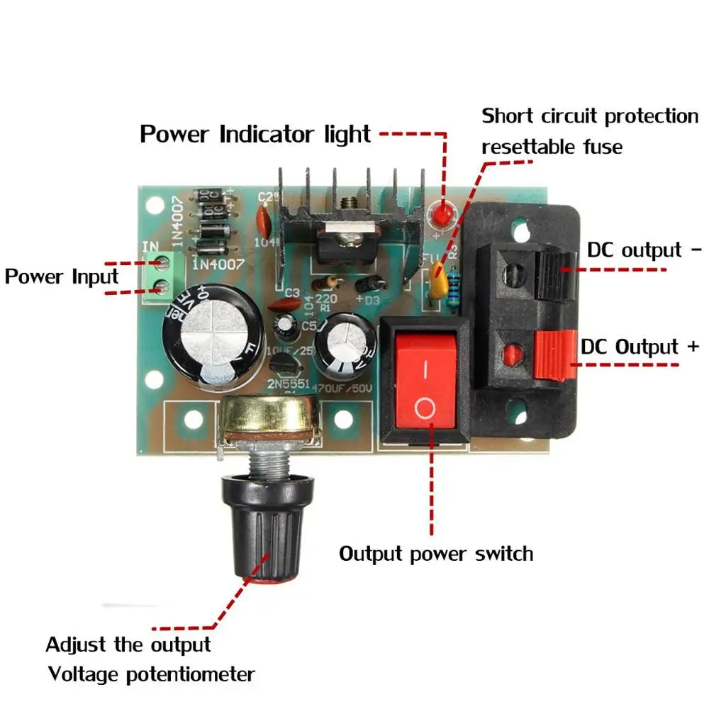 Custom LM317 Adjustable Voltage Regulator Power Supply Module AC/DC Input Module Manufacturer