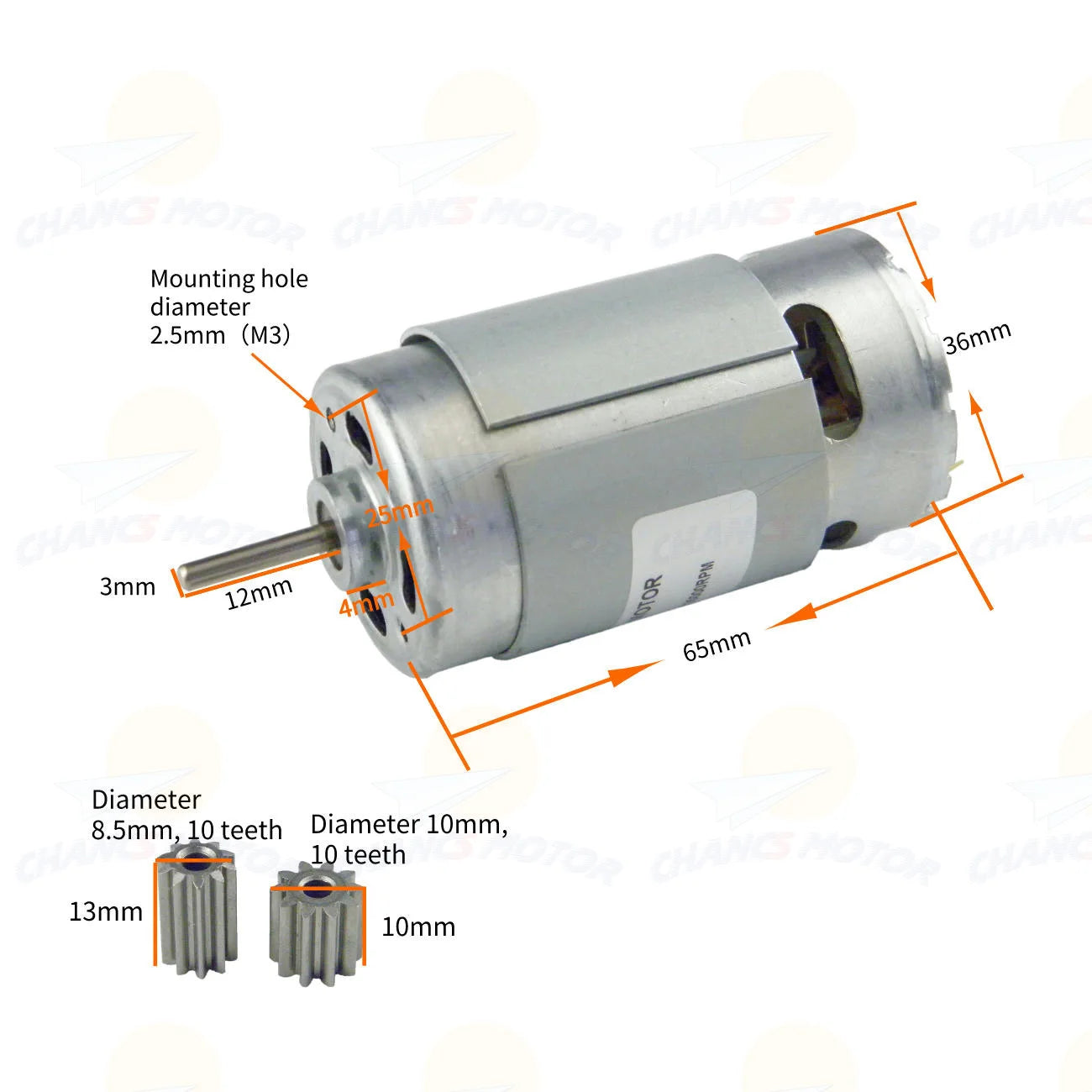 Custom DC Motor for Electrical Tools DIY 570 DC 12V 35000RPM DC Motor With Gears for Electrical Tools Toy DIY Remote Control Manufacturer