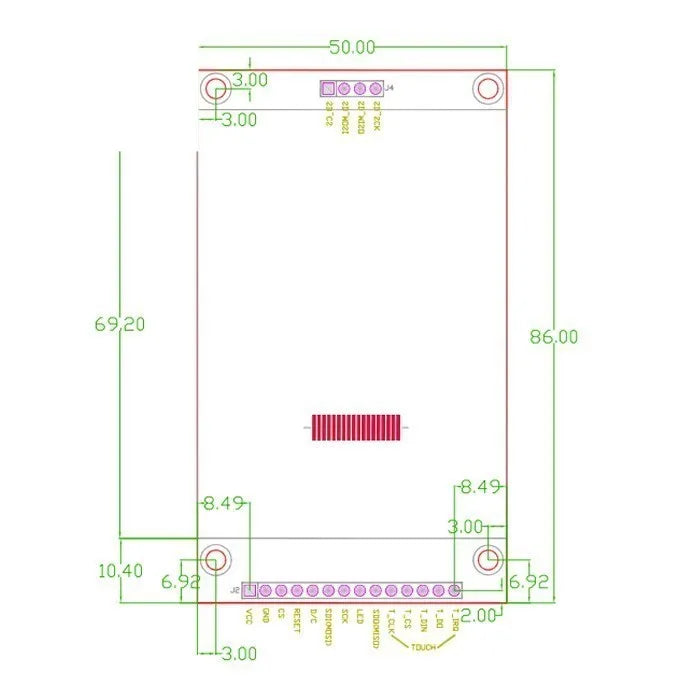 Custom 240X320 2.8 quot Spi Tft Lcd Touch Panel Poort Module Met Pcb ILI9341 5V/3.3V raspberry pi Manufacturer