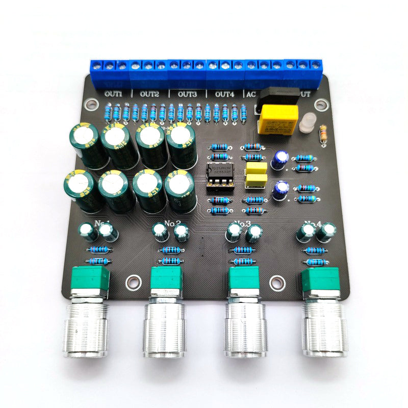 1 Input 4 Output AUX Hub Audio Distributor Signal Selector Switch Audio Source Switcher For Amplifier Board pcb assembly Custom