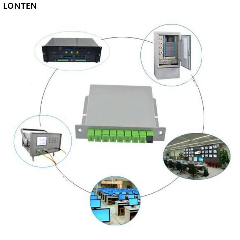 Custom 10PCS/packet SC APC PLC 1X8 splitter Fiber Optical Box FTTH PLC Splitter box with 1X8 Planar waveguide type Optical splitter Manufacturer