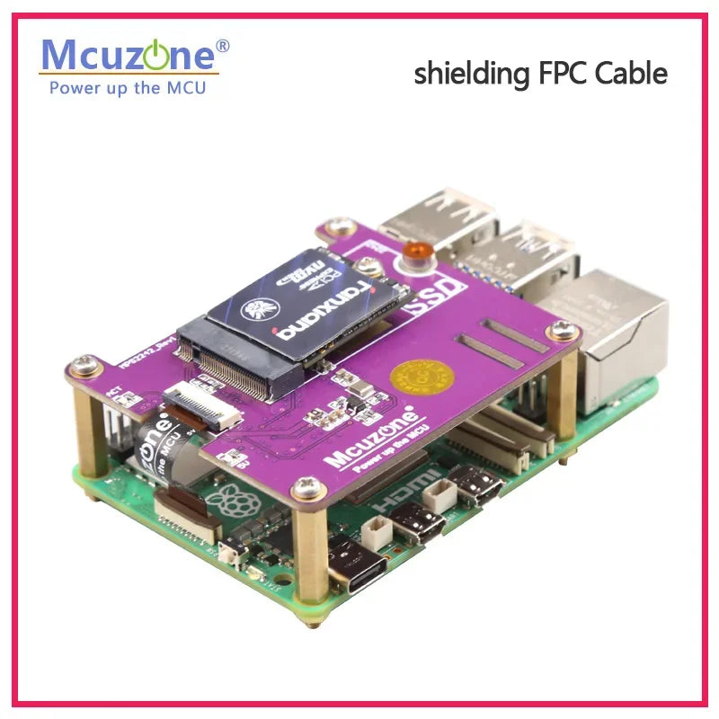 16Pin 0.5mm Pitch FPC Cable for Raspberry Pi 5, with Shielding and PCIe Differential Pair Impedance Control Custom