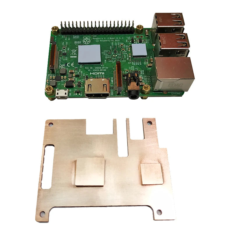 Custom Raspberry Pi 3 Mode Copper Heatsink Protective Case Passive Cooling Protective Shell Metal Enclosure for Raspberry Pi 3/3B+ Mod Manufacturer