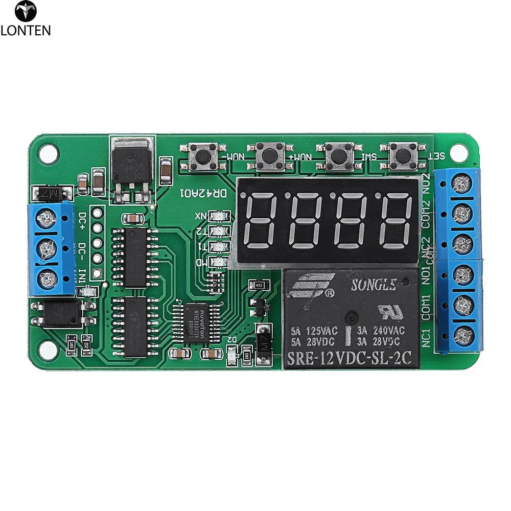 Custom Lonten Dual Channel 12V 5A Digital Tube DPDT Multi-function Time Delay Relay Timer Switch Module Manufacturer