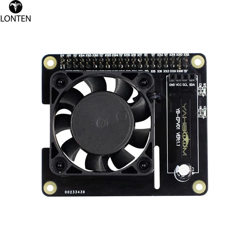 Custom Lonten Raspberry Pi 4B/3B+/3B Ice Cooling Fan Intelligent Temperature Control Expansion Board CPU Information Fan LCD Manufacturer