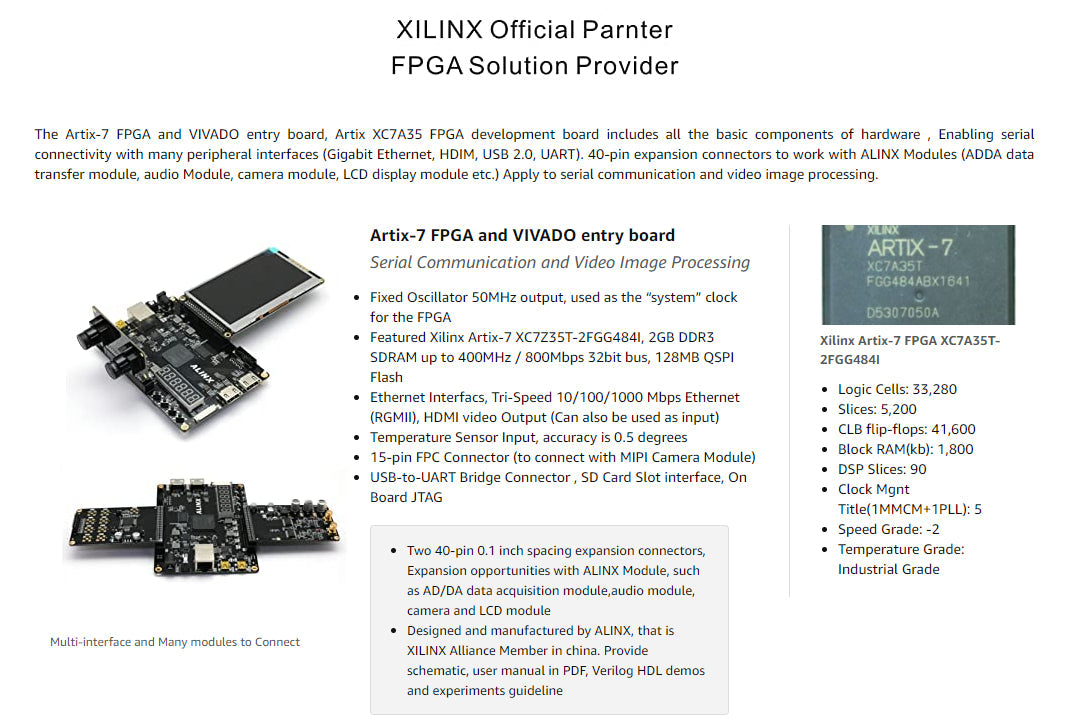 AX7035 Marca XILINX A7 FPGA Placa De Desarrollo Artix-7 XC7A35T Ethernent PFC Custom PCB vietnamese manufacturer pcba