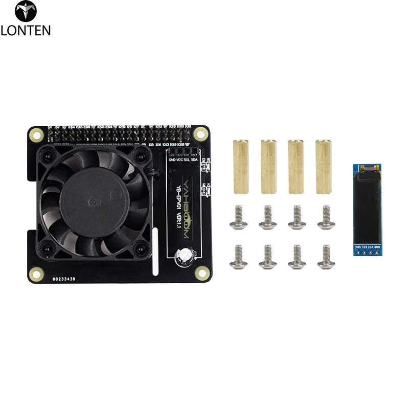 Custom Lonten Raspberry Pi 4B/3B+/3B Ice Cooling Fan Intelligent Temperature Control Expansion Board CPU Information Fan LCD Manufacturer
