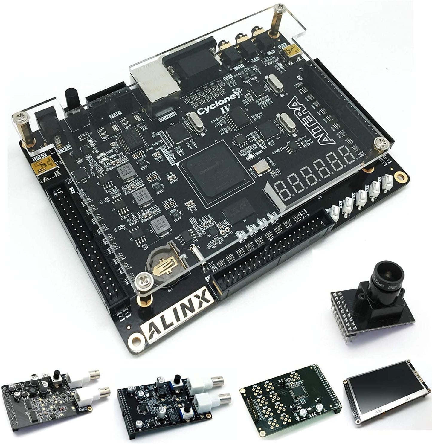 AX515 Brand Intel ALTERA Cyclone IV FPGA Development Board NIOS EP4CE15 EP4CE30 DDR2 Gigabit Ethernet USB Custom PCB